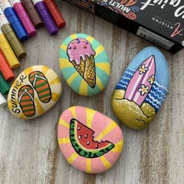 Meilala 20PCS Natural Painting Rocks, 2“-3” River Rocks for Painting ， DIY Rocks Flat & Smooth Kindness Rocks for Arts, Crafts, Decoration