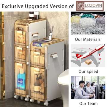 Lozovin 3-Tiers Narrow Storage Cabinet for Organizing Small Spaces