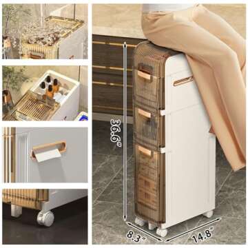 Lozovin 3-Tiers Narrow Storage Cabinet for Organizing Small Spaces