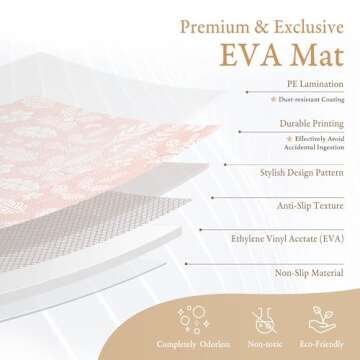 PopsyKosy Premium Baby Foam Play Mats - Stylish & Large Non-Toxic Puzzle Floor Tiles - 6 Tiles - Spacious 6ft x 4ft - Expandable Interlocking Crawling Mats - Soft, Thick, Waterproof - Baby Coral