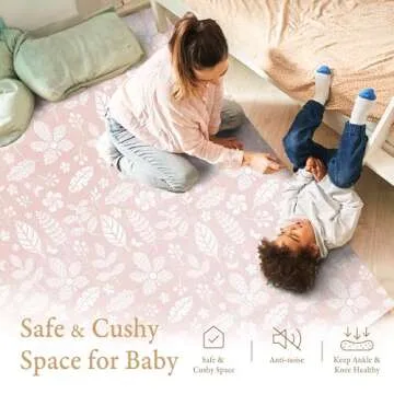 PopsyKosy Premium Baby Foam Play Mats - Stylish & Large Non-Toxic Puzzle Floor Tiles - 6 Tiles - Spacious 6ft x 4ft - Expandable Interlocking Crawling Mats - Soft, Thick, Waterproof - Baby Coral