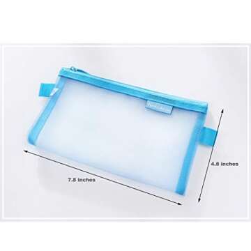 Zipper Pouch, 4 PCS, Mesh Zipper Bags Clear Zipper Pouch Small Organizer Bag Zipper Folder Bag Cosmetic Bags Travel Storage Bags, Size: 7.8"Ã—4.8", 4 Bags/Package, Colour Random