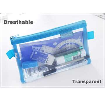 Zipper Pouch, 4 PCS, Mesh Zipper Bags Clear Zipper Pouch Small Organizer Bag Zipper Folder Bag Cosmetic Bags Travel Storage Bags, Size: 7.8"Ã—4.8", 4 Bags/Package, Colour Random