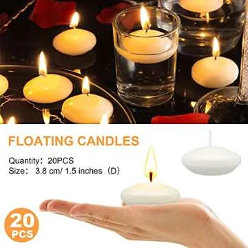 Nuanchu 20 Floating Candles for Weddings and Parties