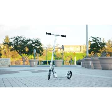 Razor A5 DLX Kick Scooter for Kids Ages 8+ - 8" Urethane Wheels, Foldable, Anti-Rattle Handlebars, For Riders up to 220 lbs