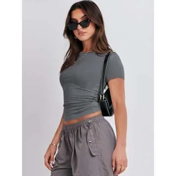 Stylish ANRABESS Women's Summer Slim Fit Crop Top