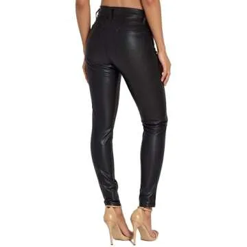 Hybrid & Company Womens Skinny Stretch Fashion Casual Faux Leather Pants P44799SK Black 5