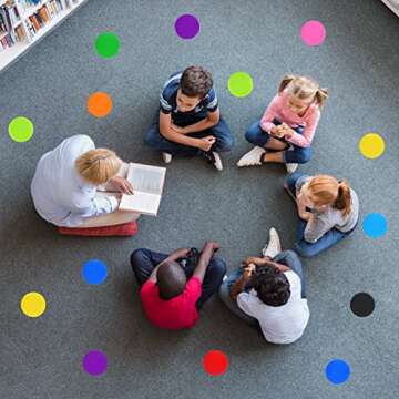 81 Pcs Carpet Spots Markers Floor Dots Carpet Circles Carpet Markers for Classroom Elementary School Teacher Supplies, Carpet Floor Dots Spots for Kids Social Distancing