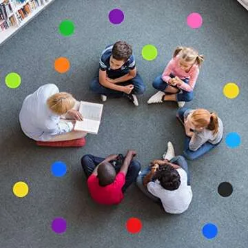 81 Pcs Carpet Spots Markers Floor Dots Carpet Circles Carpet Markers for Classroom Elementary School Teacher Supplies, Carpet Floor Dots Spots for Kids Social Distancing
