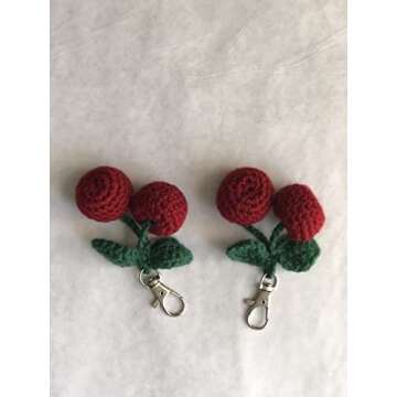 Handmade Cherry Plush Keychain - Unique Gift Accessory