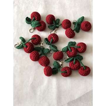 Handmade Cherry Plush Keychain - Unique Gift Accessory