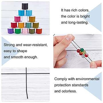 arricraft 19 Colors Polyester Cord for Jewelry Making