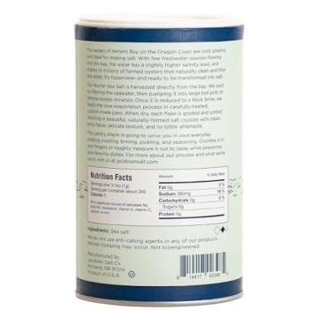 Jacobsen Salt Co. Pure Kosher Sea Salt for Gourmet Cooking