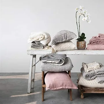 Creative Co-Op Cotton Stitched Bed Cover Set for Queen