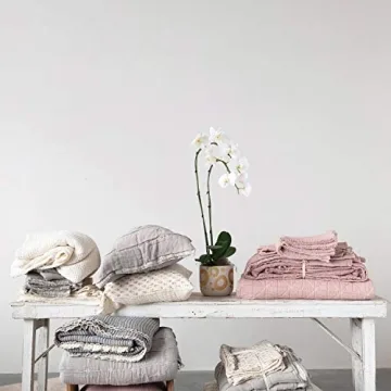 Creative Co-Op Cotton Stitched Bed Cover Set for Queen