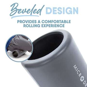 MICRODRY Deluxe Fitness Foam Back Roller for Muscle Relief, Roller for Yoga, Stretching, Deep Tissue Firm Massage & Trigger Point Release, Exercise Workout at Home or Gym, 13x5.3, Light Grey