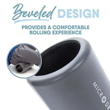 MICRODRY Deluxe Fitness Foam Back Roller for Muscle Relief, Roller for Yoga, Stretching, Deep Tissue Firm Massage & Trigger Point Release, Exercise Workout at Home or Gym, 13x5.3, Light Grey