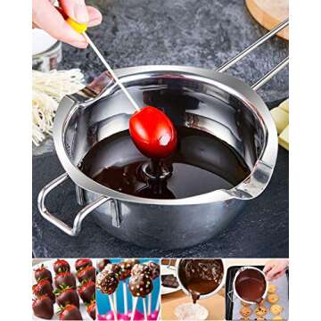 Stainless Steel Double Boiler Pot for Melting Chocolate, Candy and Candle Making (18/8 Steel, 2 Cup Capacity, 480ML)