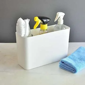 Youngever Plastic Adhesive Storage Organizer Bin for Cabinet, Pantry, Organizer for Ziplock Bag, Plastic and Paper Wrap, Aluminum Foil, Cleaning Brushes, Kitchen Gadgets