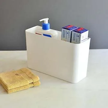 Youngever Plastic Adhesive Storage Organizer Bin for Cabinet, Pantry, Organizer for Ziplock Bag, Plastic and Paper Wrap, Aluminum Foil, Cleaning Brushes, Kitchen Gadgets