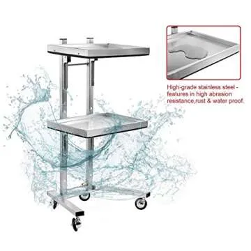 Kaleurrier Durable Stainless Steel Tool Trolley Cart