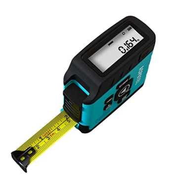 2-in-1 Digital Tape Measure - Ft/Ft+in/in/M 16Ft Tape Measure, Backlit Display USB Rechargeable Tape...