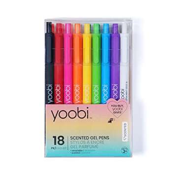 Yoobi Gel Pens, Fine Point Pen Set, Colored, Cute, Scented, Fun Color Pens for Adults & Kids, Retrac...