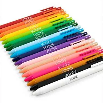 Yoobi Gel Pens Set of 18 Colors for Creative Writing
