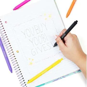 Yoobi Gel Pens Set of 18 Colors for Creative Writing