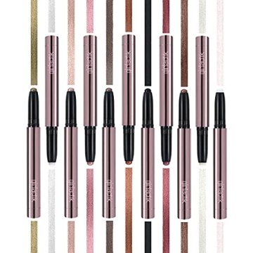 Girlactik Creamy Eyeshadow Stick- Long Lasting and Water-Resistant, Shimmering and Matte Colors Eye Shadow Stick Makeup, Built-in sharpener - 2 g / .07 oz (Golda)