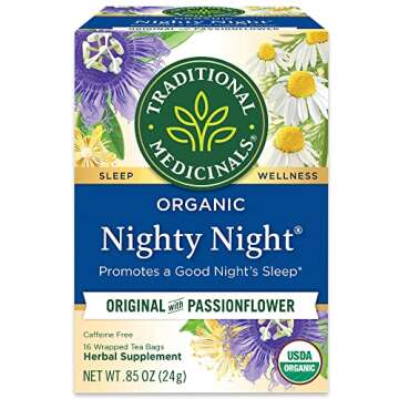 Traditional Medicinals Caffeine Free Herbal Tea Bags, Nighty Night 0.85 oz (Pack of 2)