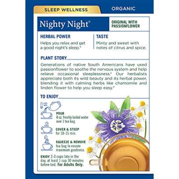 Traditional Medicinals Caffeine Free Herbal Tea Bags, Nighty Night 0.85 oz (Pack of 2)
