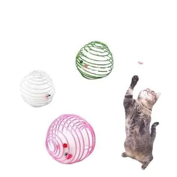 Fejapa 10 Pack Cat Spring Balls for Interactive Playtime