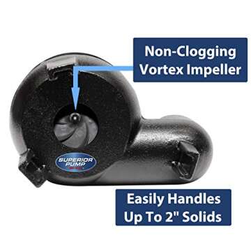 Superior Pump 93020 1/2 HP Cast Iron Sewage Pump System