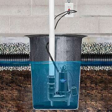 Superior Pump 93020 1/2 HP Cast Iron Sewage Pump System