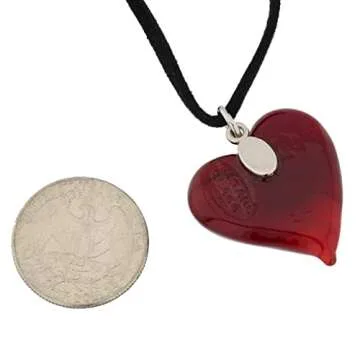 Glass Of Venice Passione Italian Red Murano Glass Heart Pendant Necklace for Women - Handmade Blown Glass Necklace Made in Italy