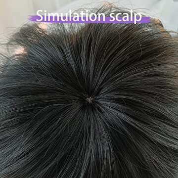 StrRid Short Black Shaggy Layered 80s Mullet Pixie Wig with Bangs Wolf Cut Curly Synthetic Natural Funny Adult Fake Fun Hair Replacement Wigs for White Women Daily Party Cosplay Costume Halloween Use