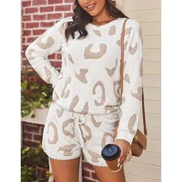Ekouaer Fuzzy Fleece Pajamas Set - Stylish Comfort