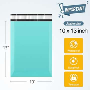 Famagic Shipping Bags 10x13 200 Pack - Teal Poly Mailers, Waterproof Mailing Envelopes Packaging Bag...