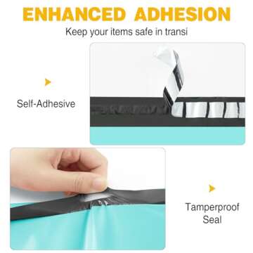Famagic Shipping Bags 10x13 200 Pack - Teal Poly Mailers, Waterproof Mailing Envelopes Packaging Bags for Small Business,Self Seal Mailers Bags for Clothing Supplies, Bulk Mailing Bags
