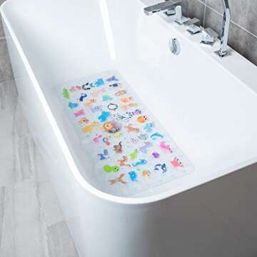 BEEHOMEE Kids Bath Mat - Large Non-Slip Cartoon Design