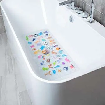 BEEHOMEE Kids Bath Mat - Large Non-Slip Cartoon Design