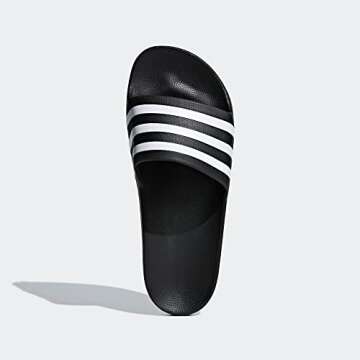 adidas Unisex Adilette Aqua Slide Sandal, Black/White/Black, 9 US Men