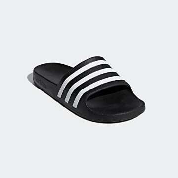 adidas Unisex Adilette Aqua Slide Sandal, Black/White/Black, 9 US Men