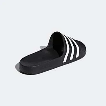 adidas Unisex Adilette Aqua Slide Sandal, Black/White/Black, 9 US Men