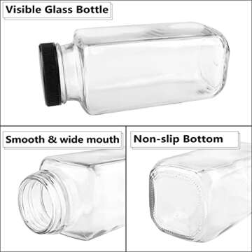 GUANENA 12 Pack Vintage Glass Drink Bottles for Juices