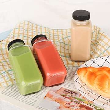 GUANENA 12 Pack Vintage Glass Drink Bottles for Juices