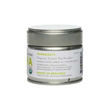 SEN CHA Naturals Organic Matcha Green Tea Powder, Ceremonial Grade, First Harvest Organic Matcha, 1oz Tin (1 Pack)