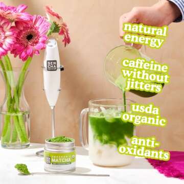 SEN CHA Naturals Organic Matcha Green Tea Powder, Ceremonial Grade, First Harvest Organic Matcha, 1oz Tin (1 Pack)