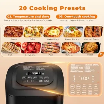 Nuwave Brio 10-in-1 Air Fryer 7.25Qt with App and Recipes